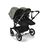 Bugaboo Donkey 5 twin stroller graphite base, midnight black fabrics, forest green sun canopy - Thumbnail Slide 3 of 12