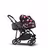 Bugaboo Bee 6 bassinet and seat stroller black base, grey fabrics, animal explorer pink/ red sun canopy - Thumbnail Slide 3 of 6