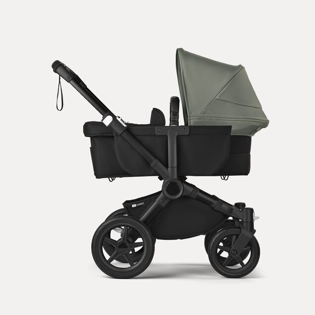 Bugaboo Donkey 5 Mono 2-in-1 stroller black base, midnight black fabrics, forest green sun canopy - Main Image Slide 3 of 12