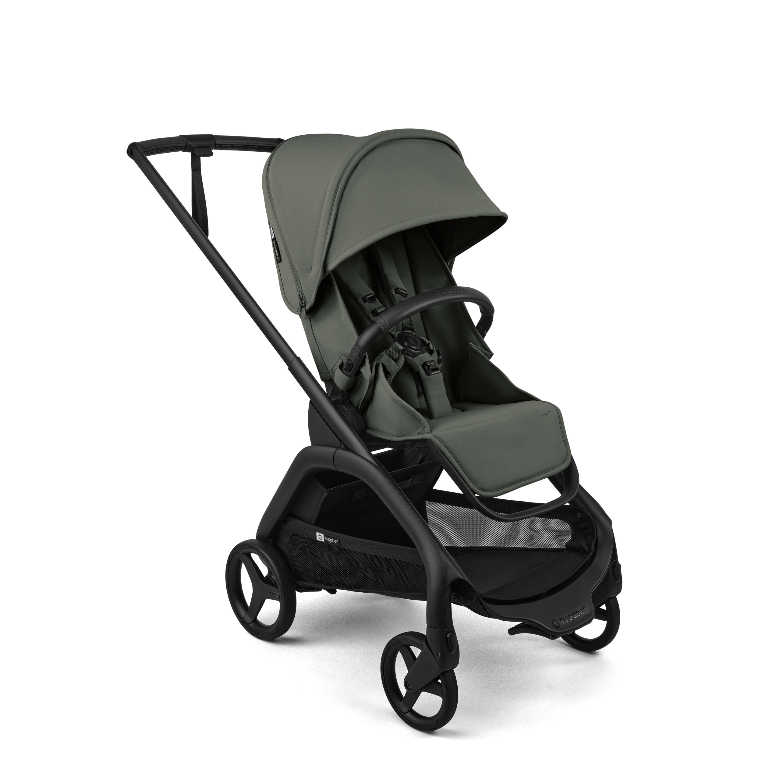 Bugaboo Dragonfly Plus seat pram black base, forest green fabrics,forest green sun canopy - Thumbnail Slide 1 of 11