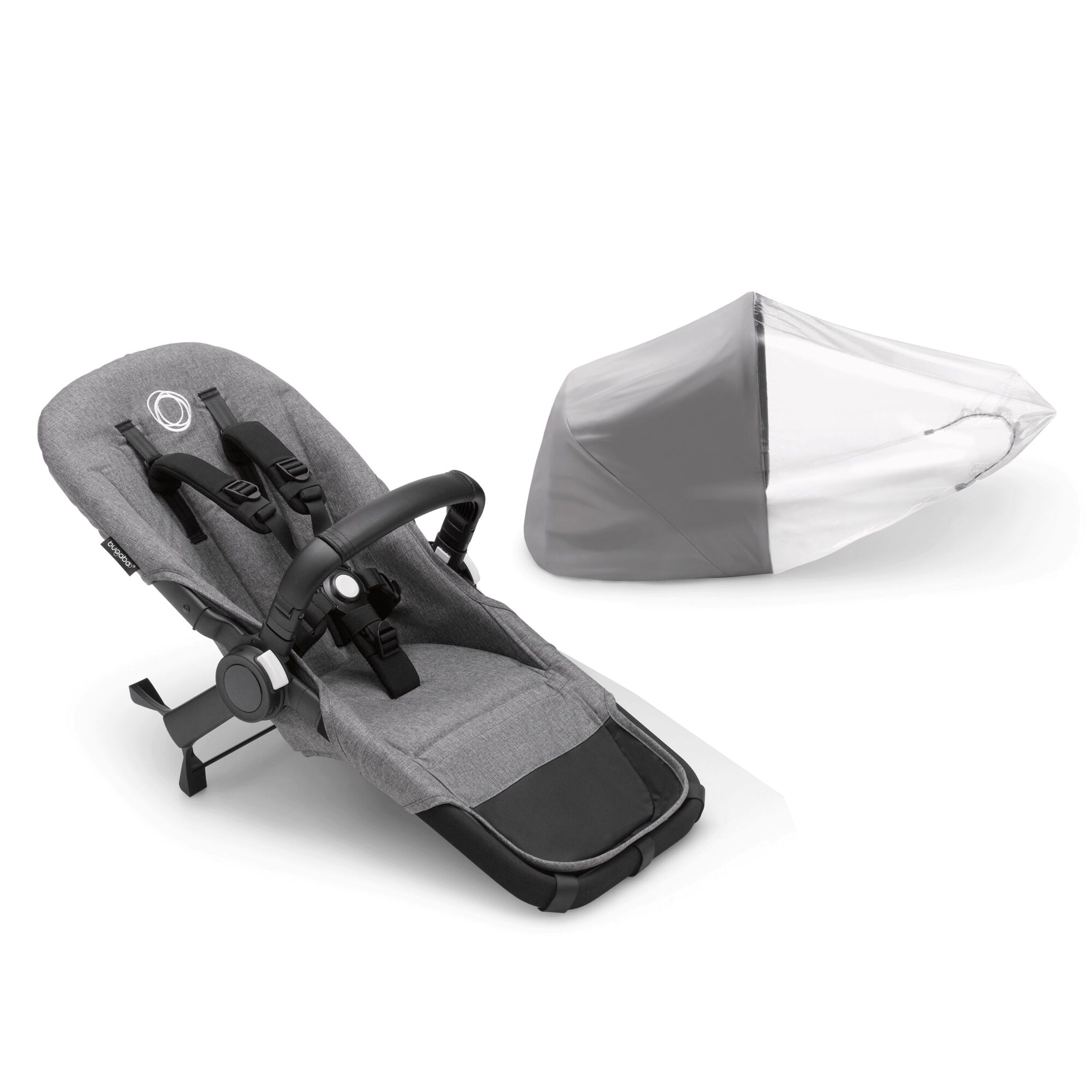 Bugaboo Donkey 5 Duo extension set RW fabric US GREY MÉLANGE - Main Modal Image Slide 2 of 2