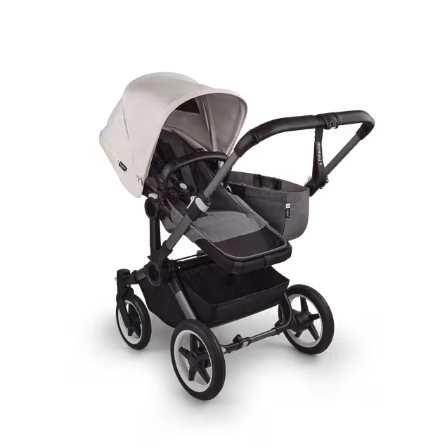 Bugaboo Donkey 5 Mono 2-in-1 stroller graphite base, grey mélange fabrics, misty white sun canopy - Main Image Slide 2 of 11