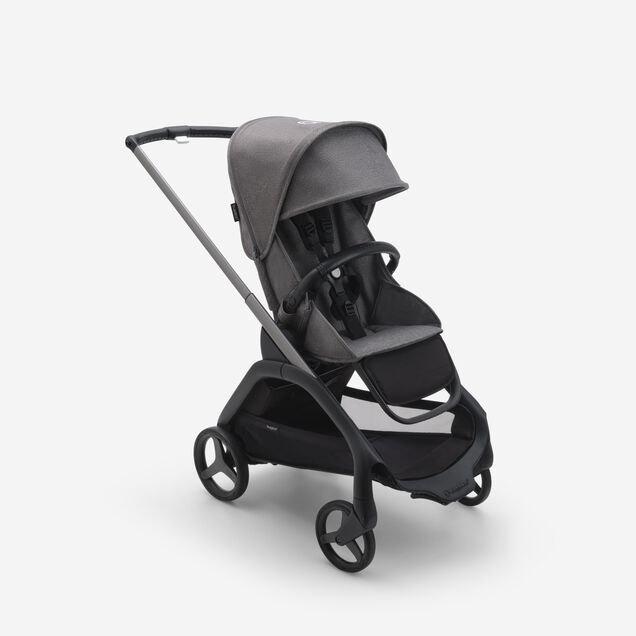 Bugaboo Dragonfly seat stroller with graphite chassis, grey melange fabrics and grey melange sun canopy. - Main Image Slide 1 of 16