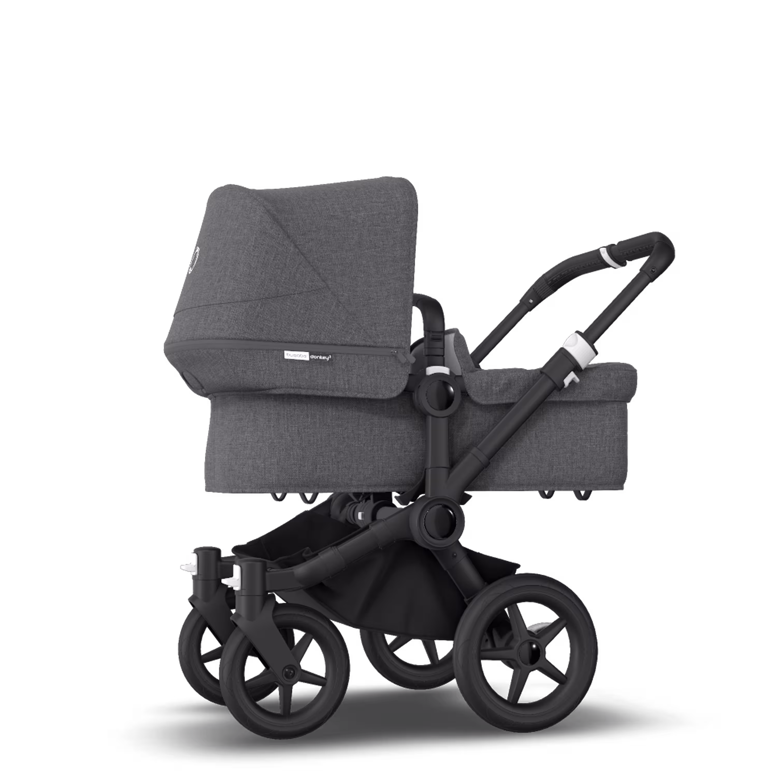 Bugaboo Donkey 3 Mono travel system grey melange sun canopy, grey melange fabrics, black base - Main Modal Image Slide 4 of 19