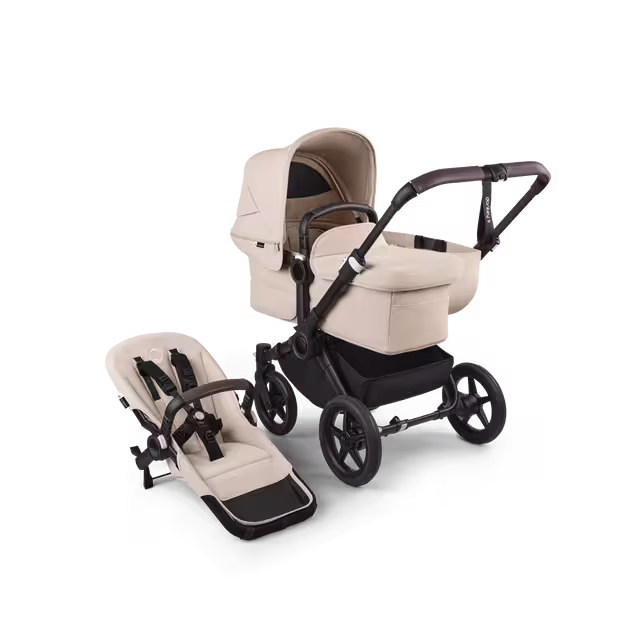 Bugaboo Donkey 5 Mono 2-in-1 stroller black base, desert taupe fabrics, desert taupe sun canopy - Main Image Slide 1 of 13