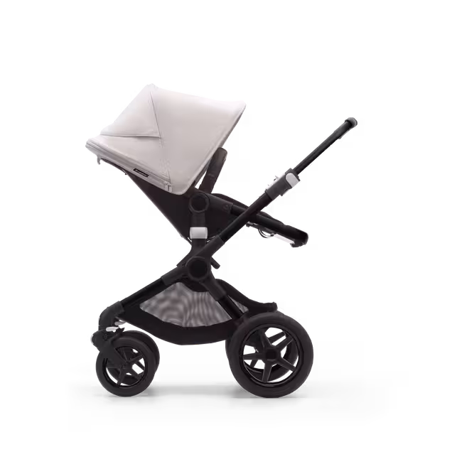 Bugaboo Fox 3 bassinet and seat stroller black base, midnight black fabrics, misty white sun canopy - Main Image Slide 8 of 9