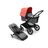 Bugaboo Fox 3 bassinet and seat stroller with black frame, grey melange fabrics, and red sun canopy. - Thumbnail Slide 5 of 7