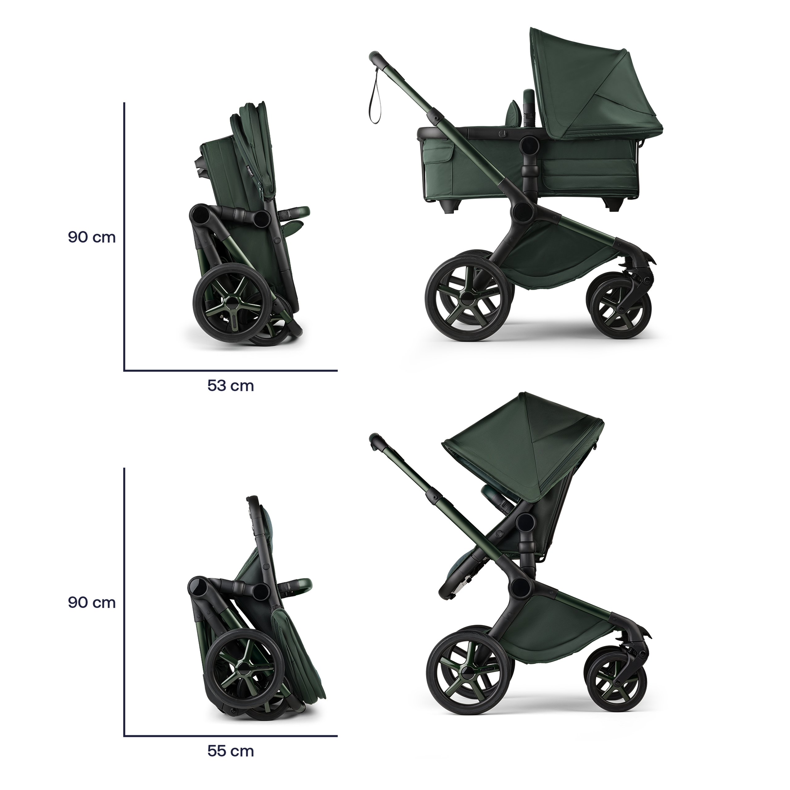 Refurbished Bugaboo Fox 5 complete Noir Limited Edition UK MIDNIGHT GREEN - Thumbnail Slide 11 of 15