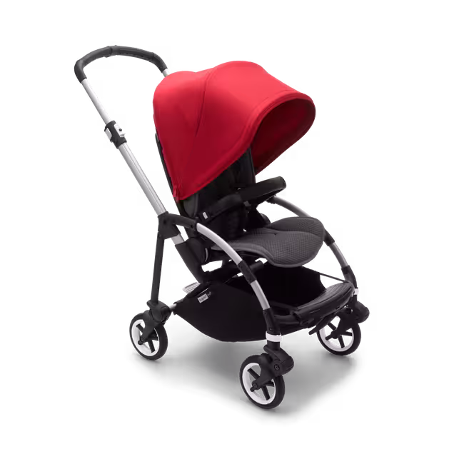 Bugaboo Bee 6 seat stroller red sun canopy, grey mélange fabrics, aluminium base - Main Image Slide 1 of 2