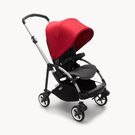 Bugaboo Bee 6 seat stroller red sun canopy, grey mélange fabrics, aluminium base