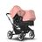 Bugaboo Donkey 5 Duo double stroller graphite base, midnight black fabrics, morning pink sun canopy - Thumbnail Slide 1 of 9