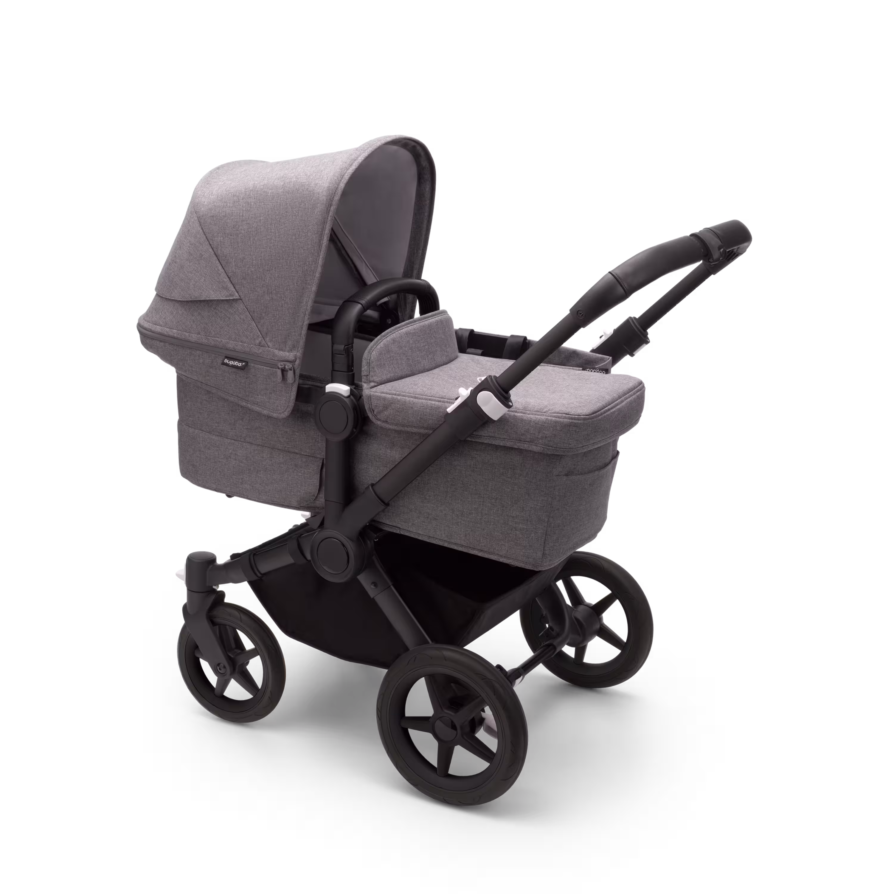 Bugaboo Donkey 5 Mono 2-in-1 stroller black base, grey mélange fabrics, grey mélange sun canopy - Main Modal Image Slide 3 of 10