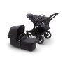 Bugaboo Donkey 3 Mono seat and bassinet stroller mineral washed black sun canopy, mineral washed black fabrics, black base