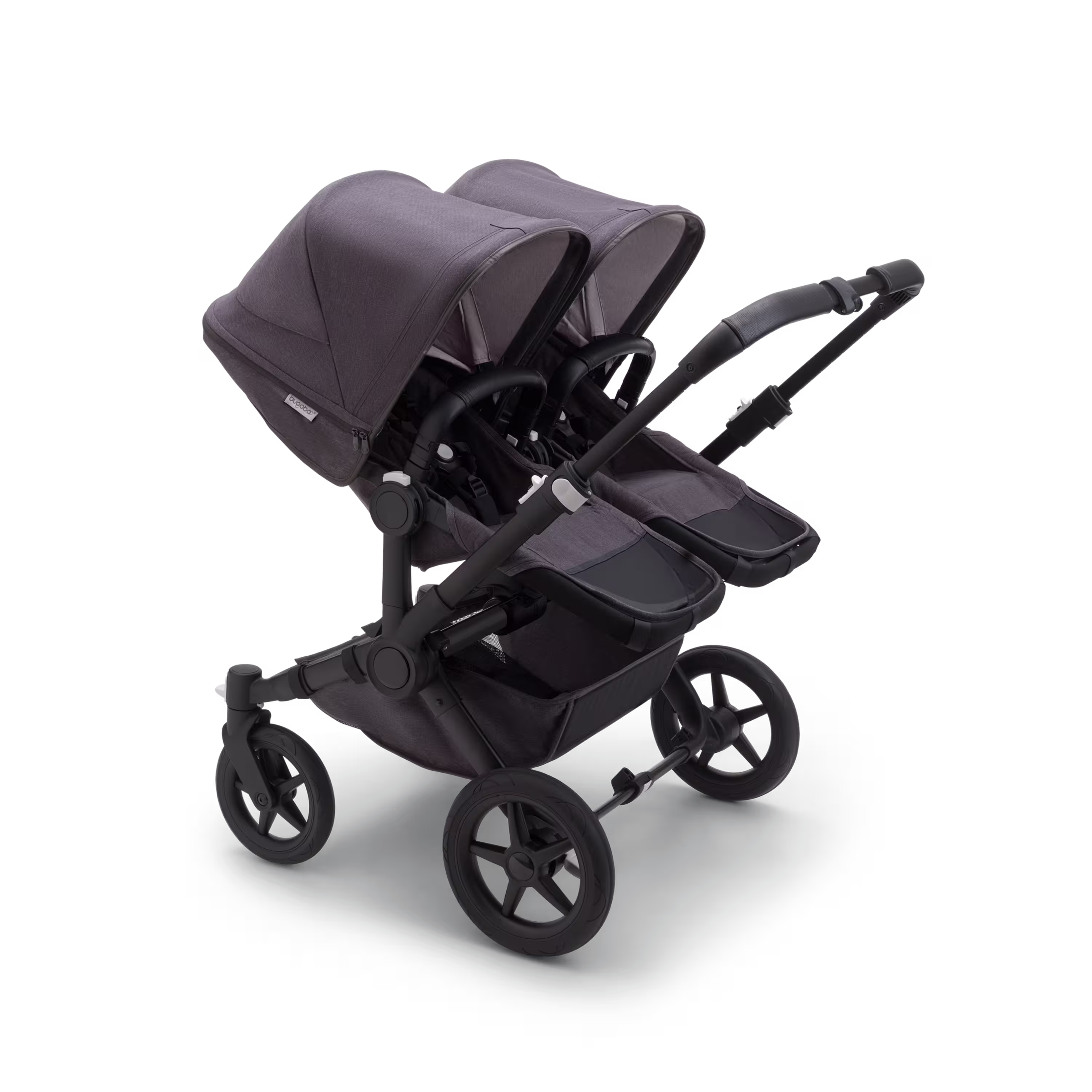 Bugaboo Donkey 5 twin stroller black base, mineral washed black fabrics, mineral washed black sun canopy - Main Modal Image Slide 2 of 10