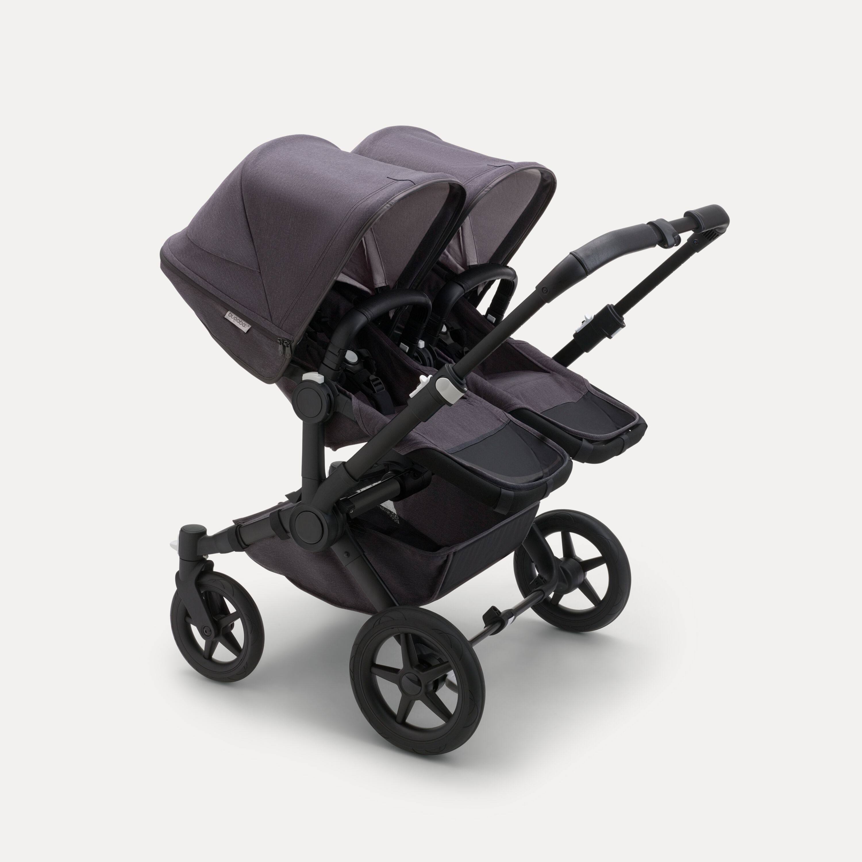 Bugaboo Donkey 5 twin stroller black base, mineral washed black fabrics, mineral washed black sun canopy - Main Modal Image Slide 2 of 10