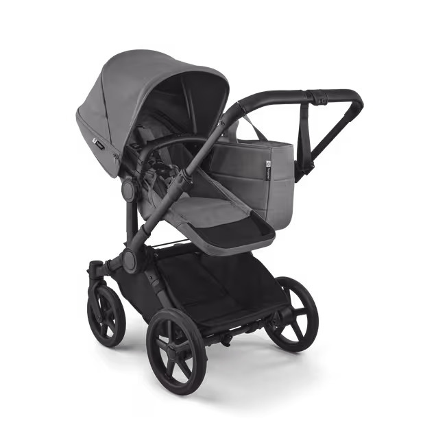 Bugaboo Donkey 6 2-in-1  stroller black base, moon grey fabrics, moon grey sun canopy view 3 - Main Image Slide 3 of 10