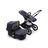Bugaboo Fox 3 carrycot and seat pushchair with graphite frame, dark navy fabrics, and dark navy sun canopy. - Thumbnail Slide 5 of 13