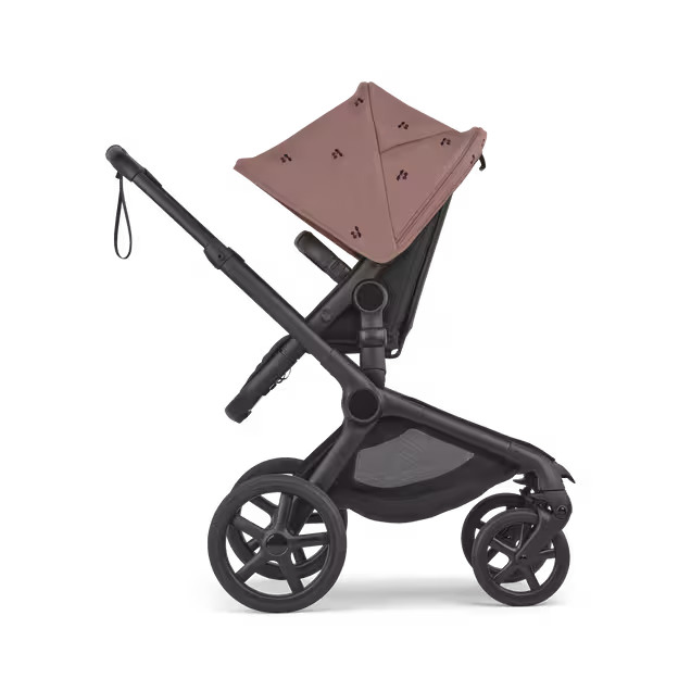 Bugaboo x Konges SlØjd limited edition Fox 5 Renew 2-in-1 pushchair black base, heritage black fabrics, dusty pink sun canopy - Main Image Slide 3 of 12