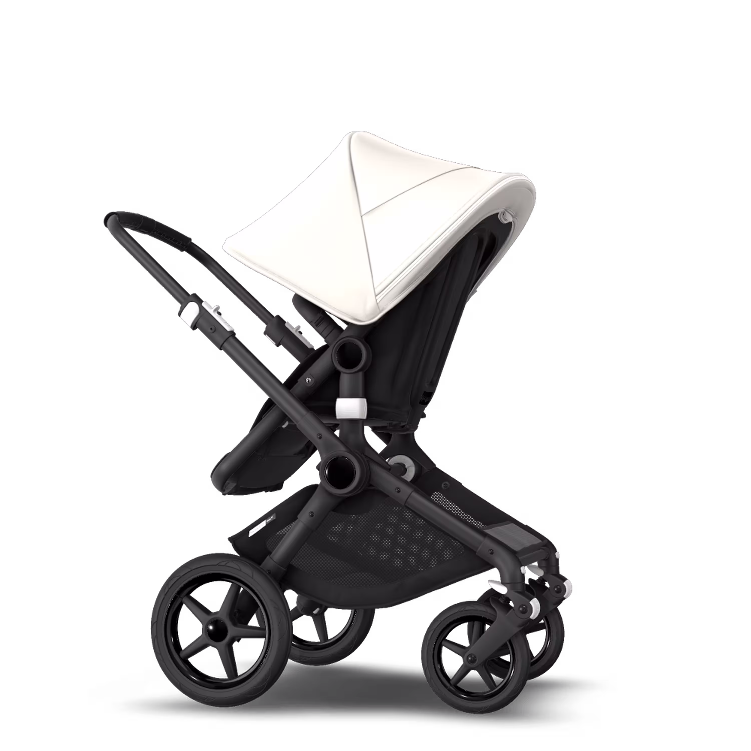 Bugaboo Fox 2 Seat and Bassinet Stroller Fresh white sun canopy, Black style set, black chassis - Main Modal Image Slide 6 of 6