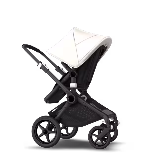 Bugaboo Fox 2 Seat and Bassinet Stroller Fresh white sun canopy, Black style set, black chassis - Main Image Slide 6 of 6