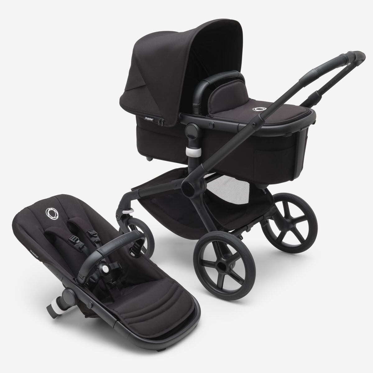 Bugaboo Fox 5 and seat stroller Midnight black sun canopy