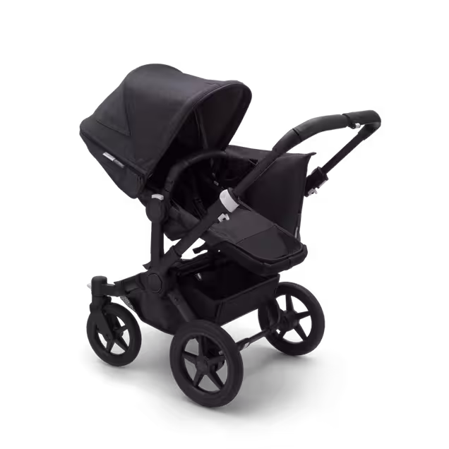 Bugaboo Donkey 3 Mono seat and carrycot pushchair mineral washed black sun canopy, mineral washed black fabrics, black base - Main Image Slide 2 of 7