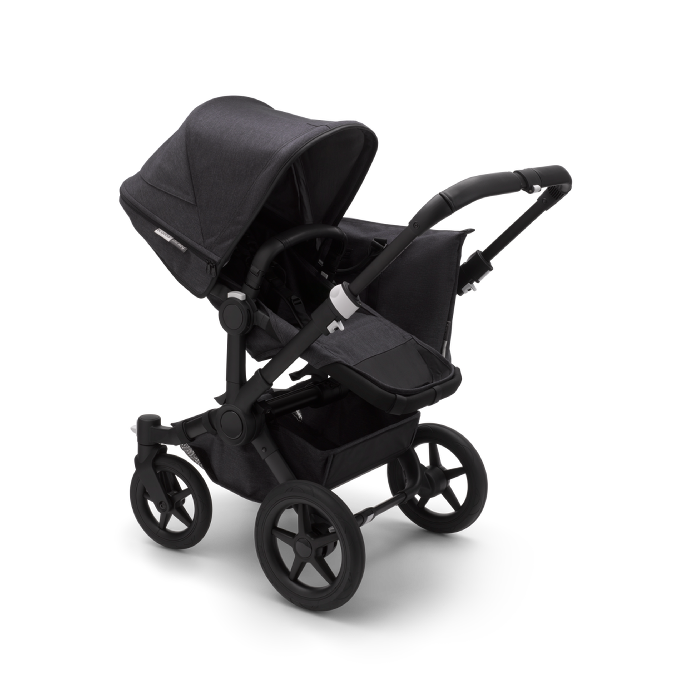 Bugaboo Donkey 3 Mono seat and carrycot pushchair mineral washed black sun canopy, mineral washed black fabrics, black base - Thumbnail Slide 2 of 7