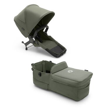 Refurbished Bugaboo Donkey 5 Twin extension set complete FOREST GREEN-FOREST GREEN
