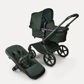 Bugaboo Fox 5 wieg en stoel kinderwagen Noir Limited Edition Midnight Green