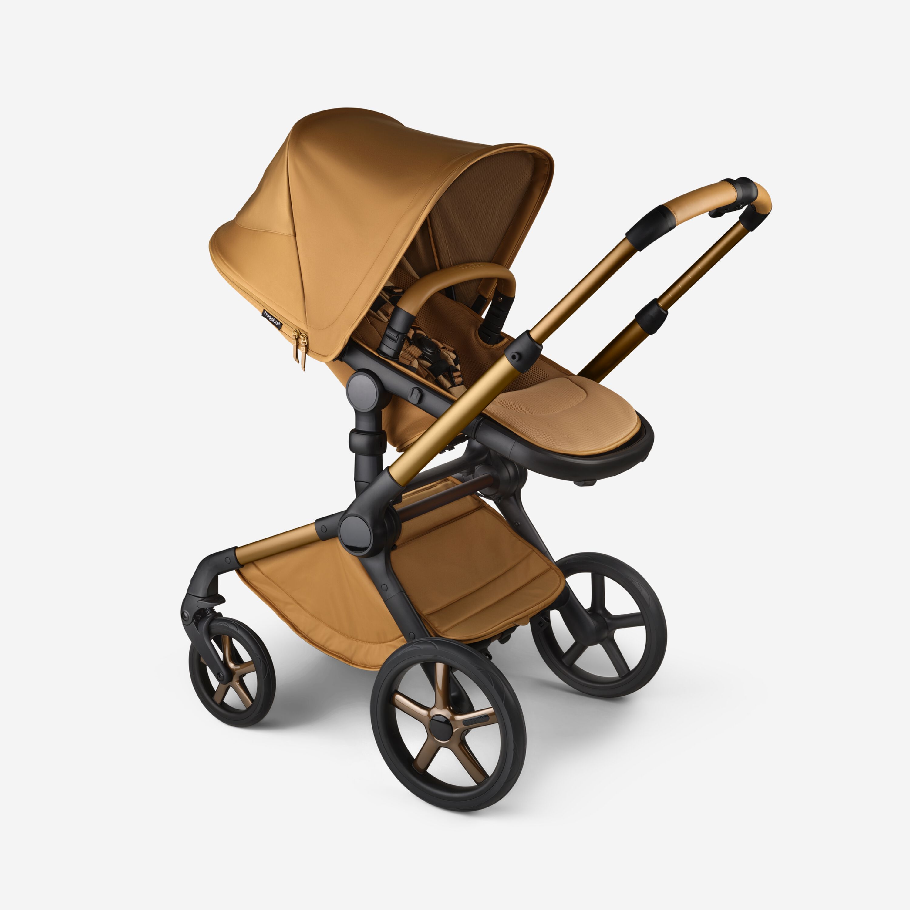 A Bugaboo Fox 5 Noir Limited Edition seat stroller in Amber Glow colorway. - Main Modal Image Slide 2 of 15