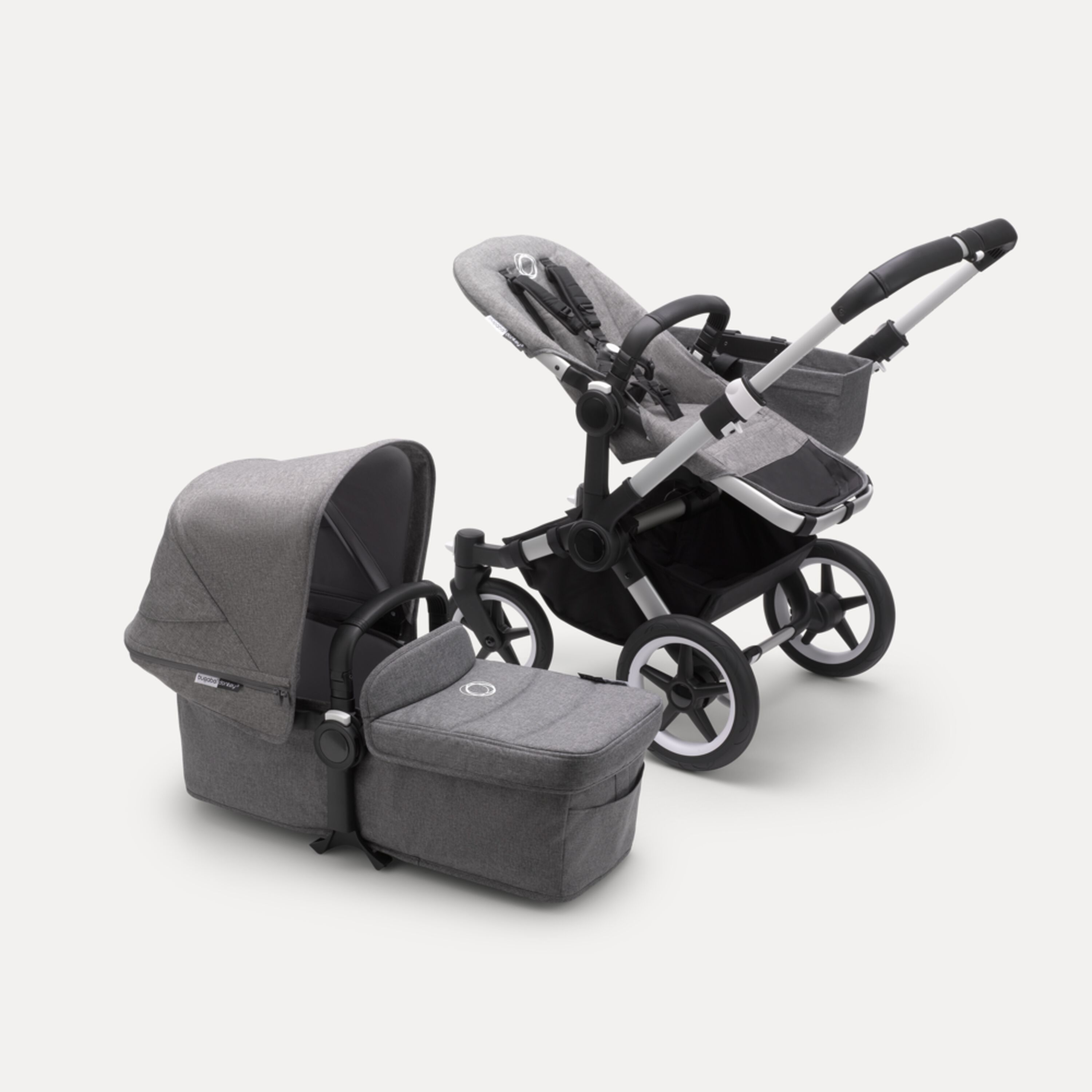 AU - Bugaboo Donkey 3 Mono Seat and Bassinet Stroller Grey Melange, Aluminum chassis - Main Modal Image Slide 5 of 6