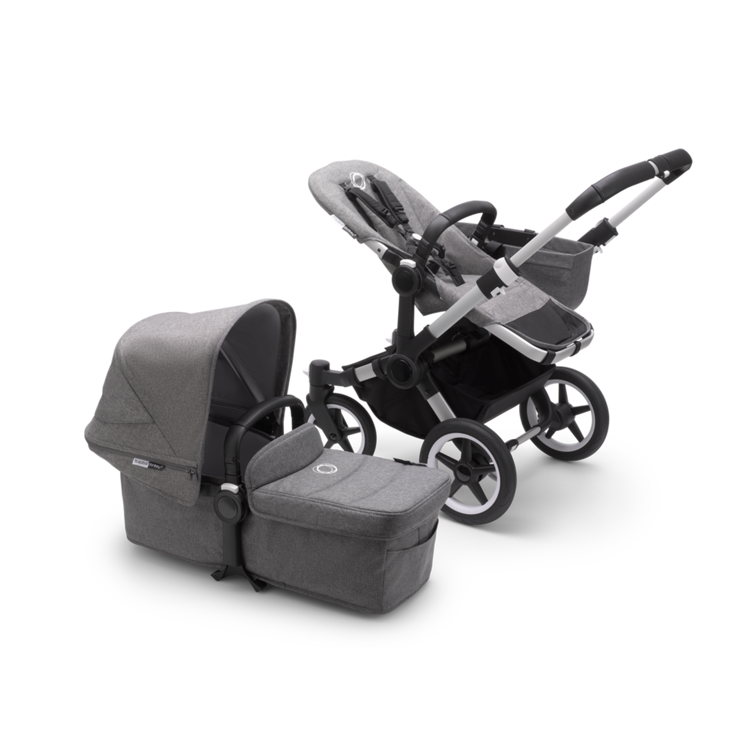 AU - Bugaboo Donkey 3 Mono Seat and Bassinet Stroller Grey Melange, Aluminum chassis - Thumbnail Slide 5 of 6