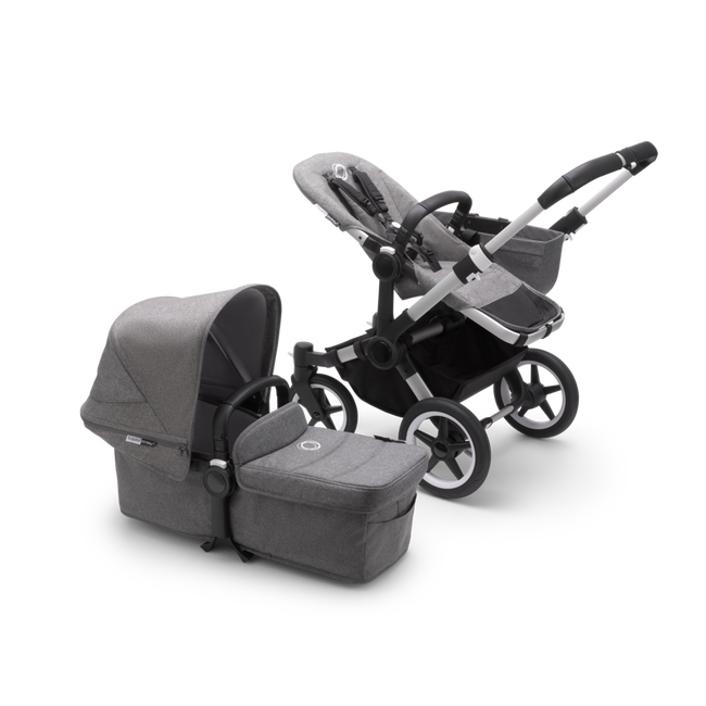 AU - Bugaboo Donkey 3 Mono Seat and Bassinet Stroller Grey Melange, Aluminum chassis