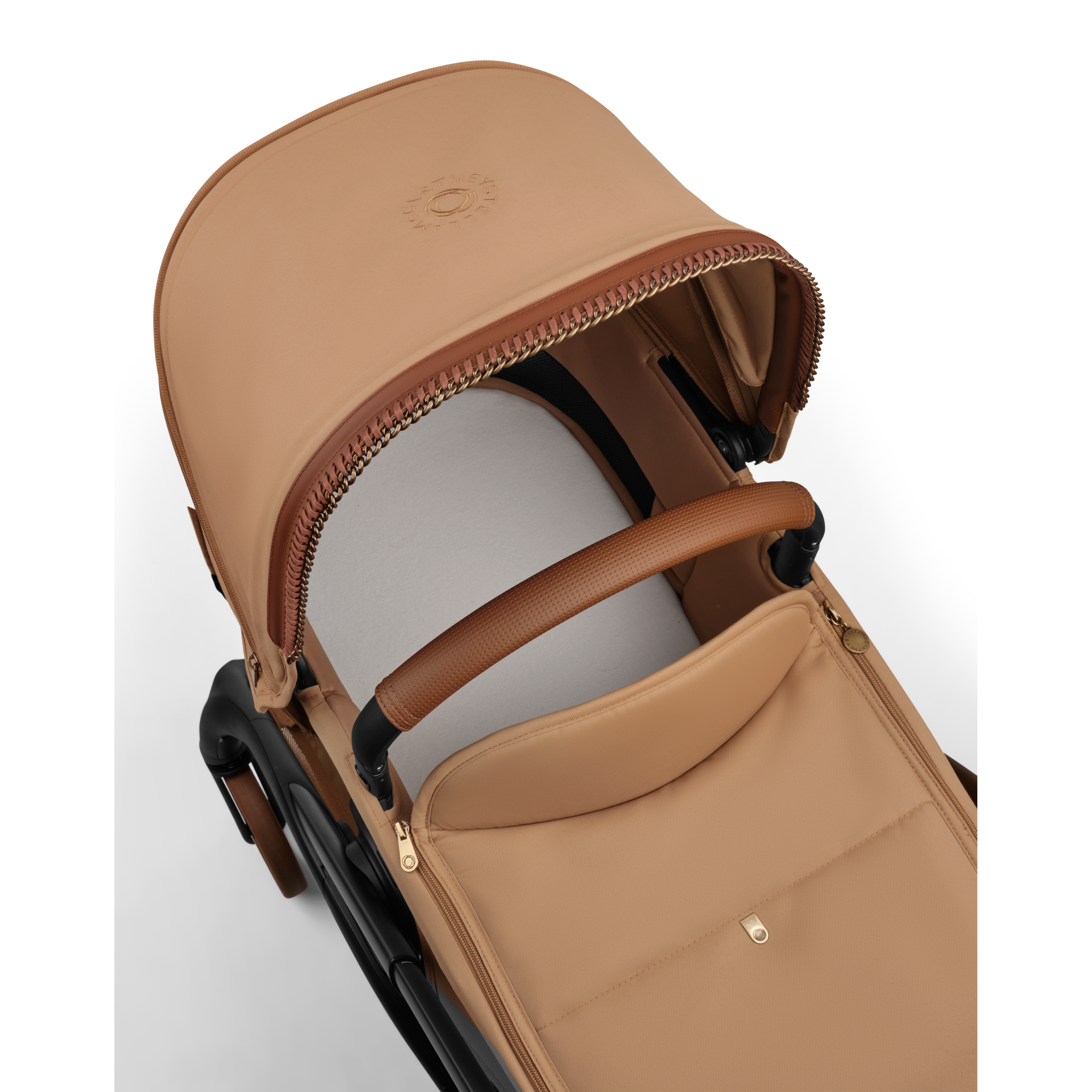 Bugaboo x Stella McCartney Dragonfly Plus 2-in-1 stroller tobacco brown base, tobacco brown fabrics, tobacco brown sun canopy - Thumbnail Slide 11 of 12