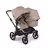 Bugaboo Donkey 6 double stroller black base, desert taupe melange fabrics, desert taupe melange sun canopy - Thumbnail Slide 1 of 10