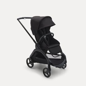 Bugaboo Dragonfly seat only stroller black base, midnight black fabrics, midnight black sun canopy