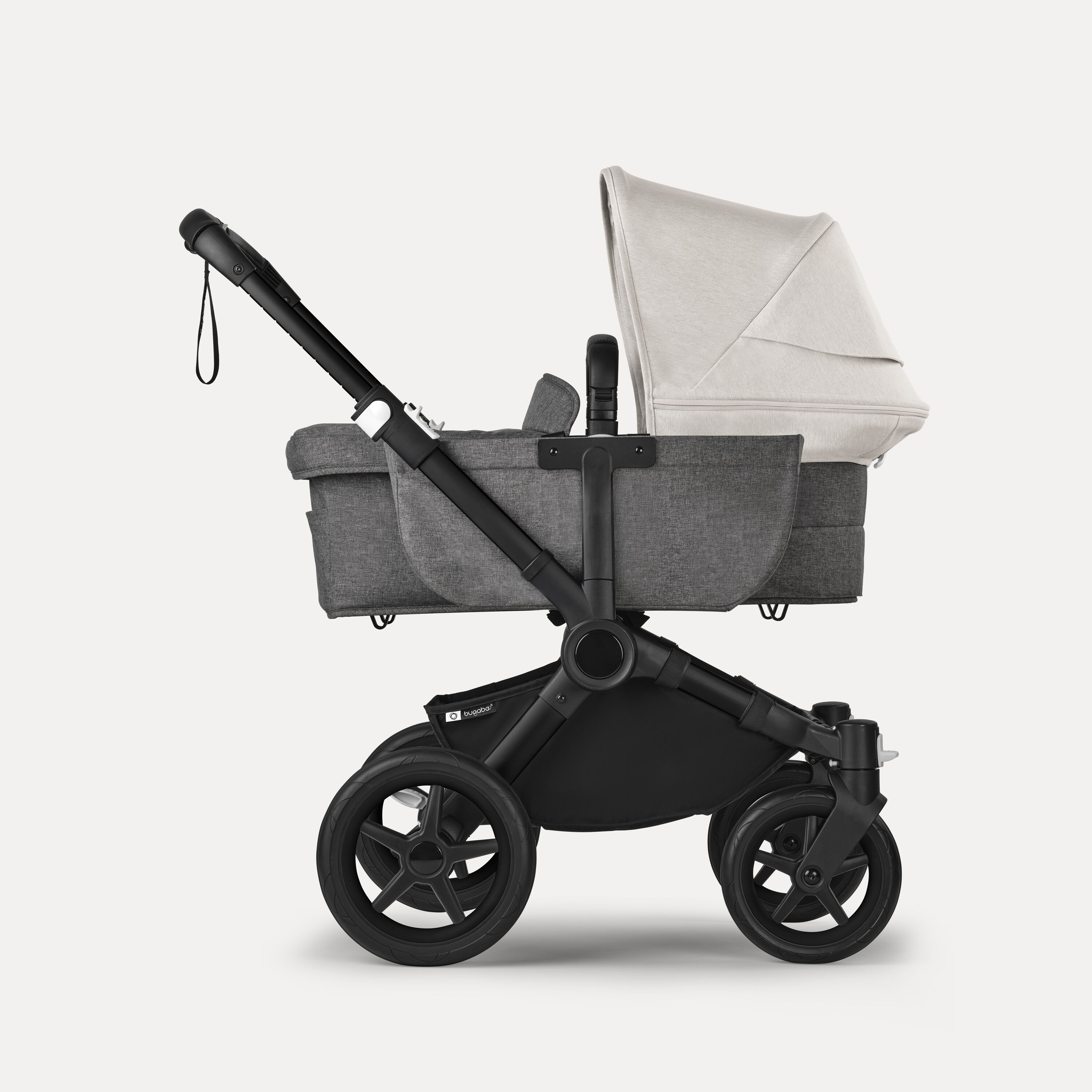 Bugaboo Donkey 5 Mono 2-in-1 stroller black base, grey mélange fabrics, misty white sun canopy - Main Modal Image Slide 3 of 12