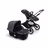Bugaboo Fox 3 bassinet and seat stroller with black frame, grey fabrics, and stormy blue sun canopy. - Thumbnail Slide 6 of 7