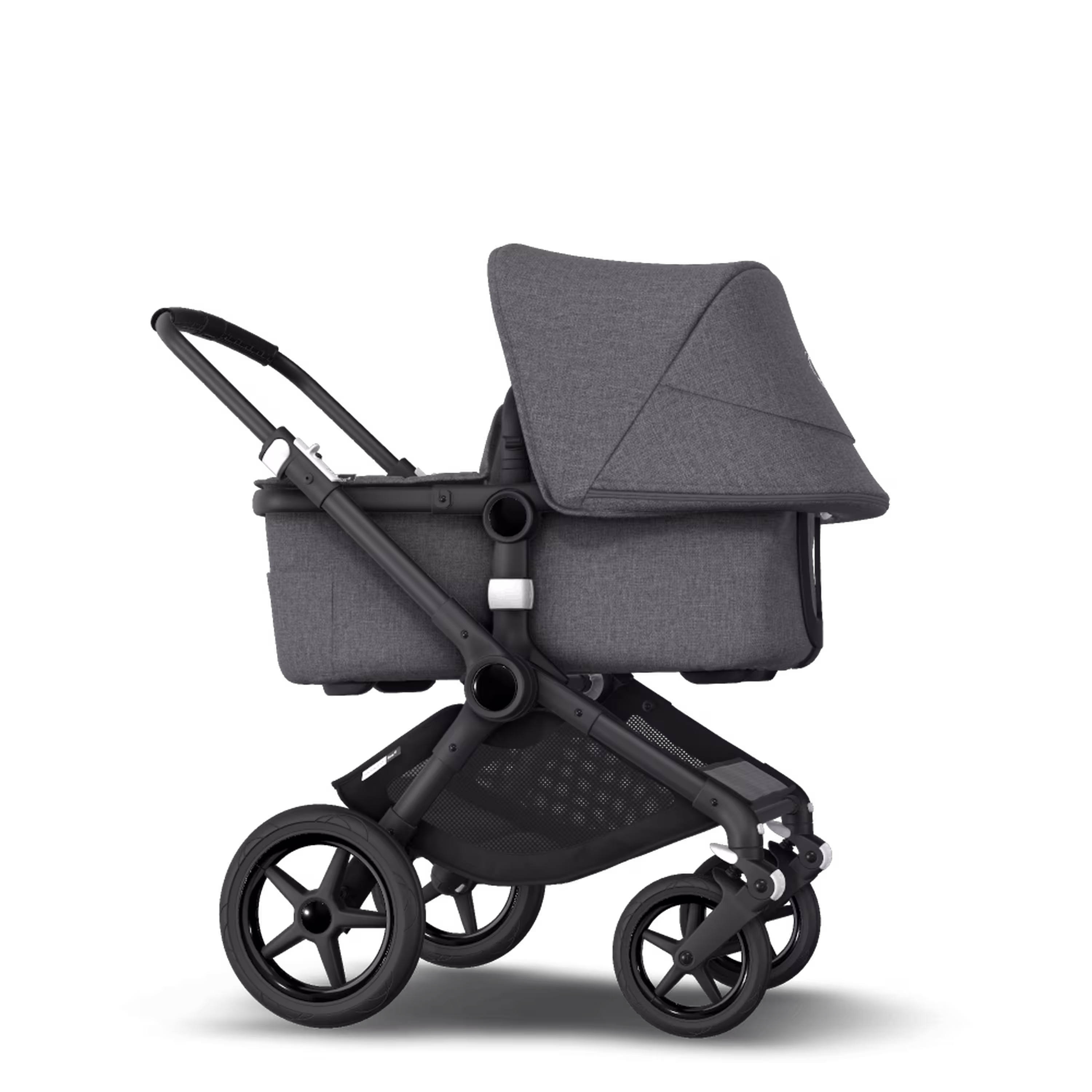 Bugaboo Fox 2 seat and bassinet stroller grey melange sun canopy, grey melange fabrics, black chassis - Main Modal Image Slide 7 van 10