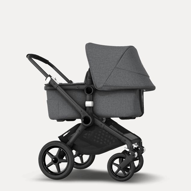 Bugaboo Fox 2 seat and bassinet stroller grey melange sun canopy, grey melange fabrics, black chassis - Main Image Slide 7 of 10