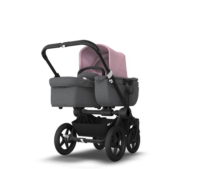 US - Bugaboo D3M stroller bundle black grey melange soft pink - Main Image Slide 1 of 4