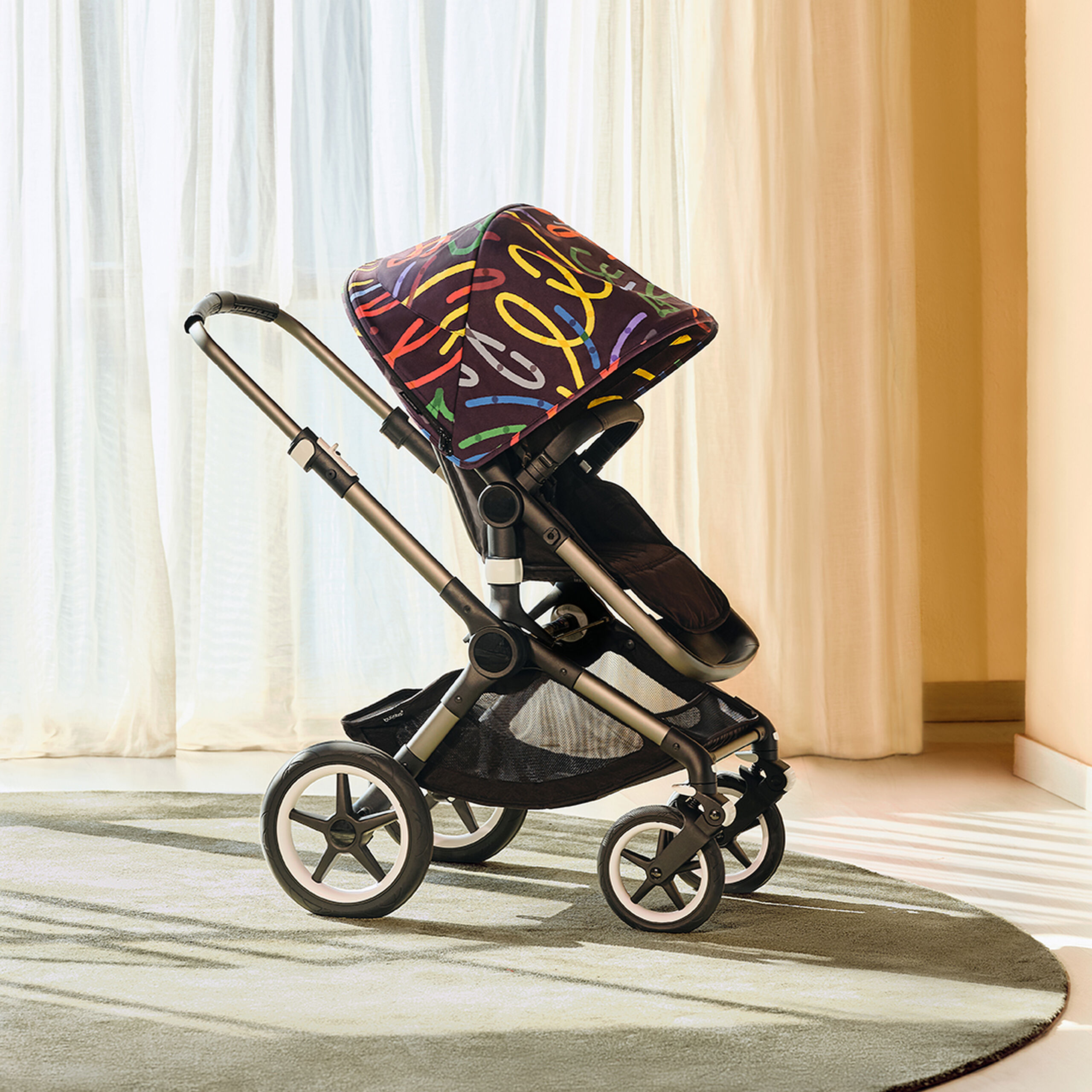 Bugaboo Fox 3 sun canopy Art of Discovery DARK BLUE  - Thumbnail Slide 2 of 6
