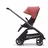 Zijaanzicht van de Bugaboo Dragonfly kinderwagen met stoel met graphite onderstel, midnight black bekleding en sunrise red zonnekap. - Thumbnail Slide 2 van 16