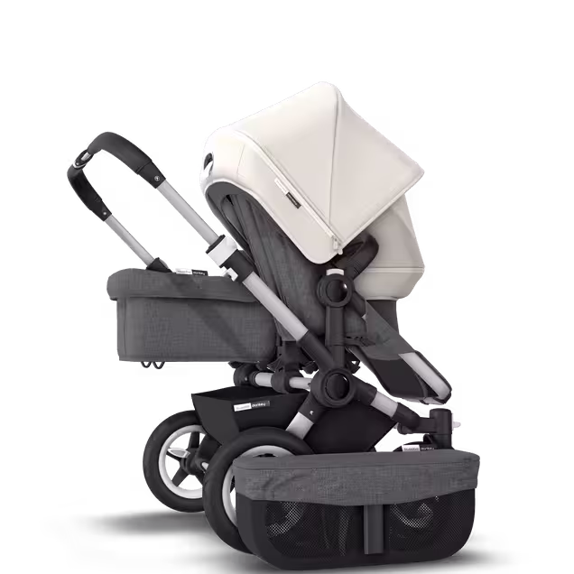 Donkey 2 Duo Fresh White Sun Canopy, Grey Melange Fabrics, Aluminium Chassis - Main Image Slide 6 of 6