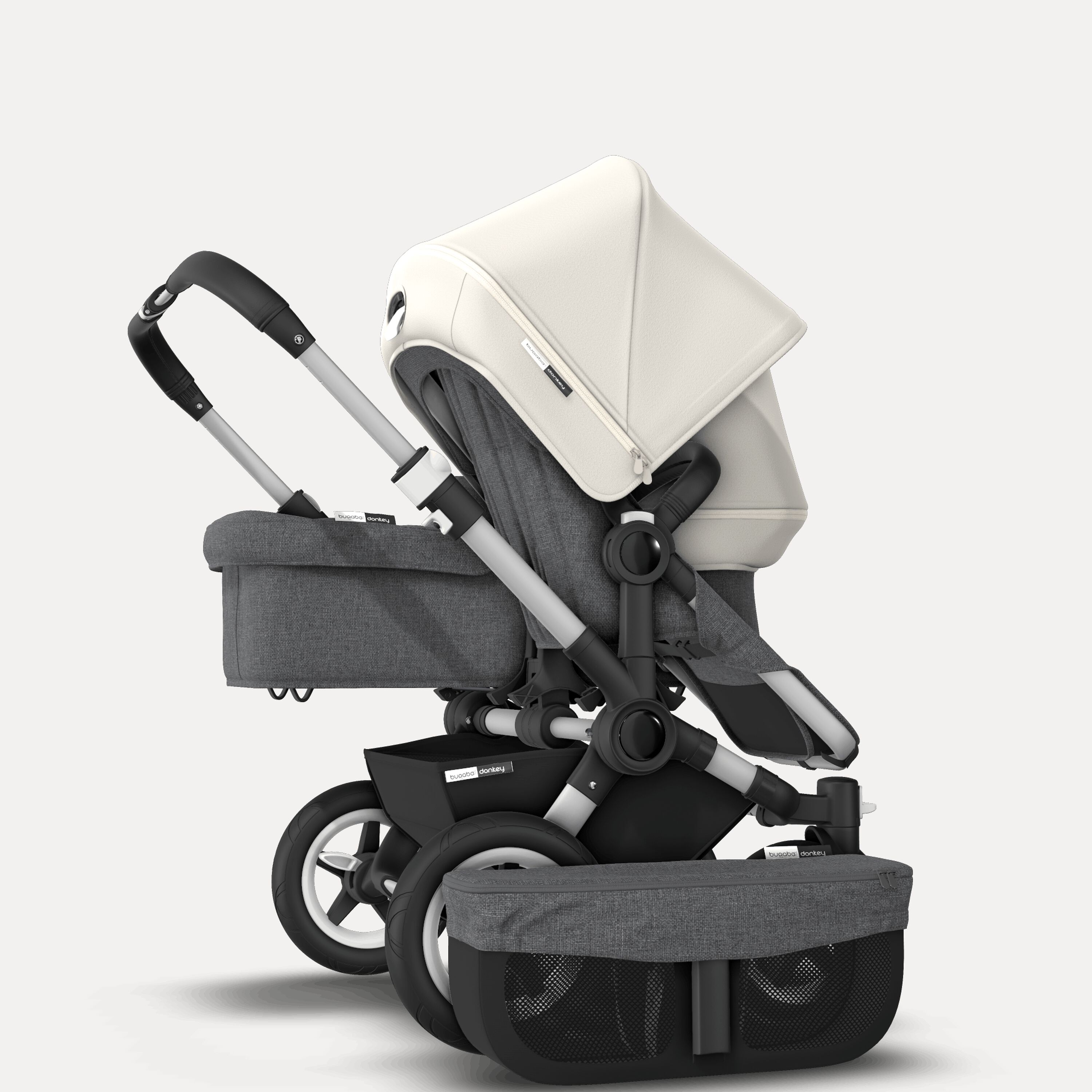 Donkey 2 Duo Fresh White Sun Canopy, Grey Melange Fabrics, Aluminium Chassis - Main Modal Image Slide 6 of 6