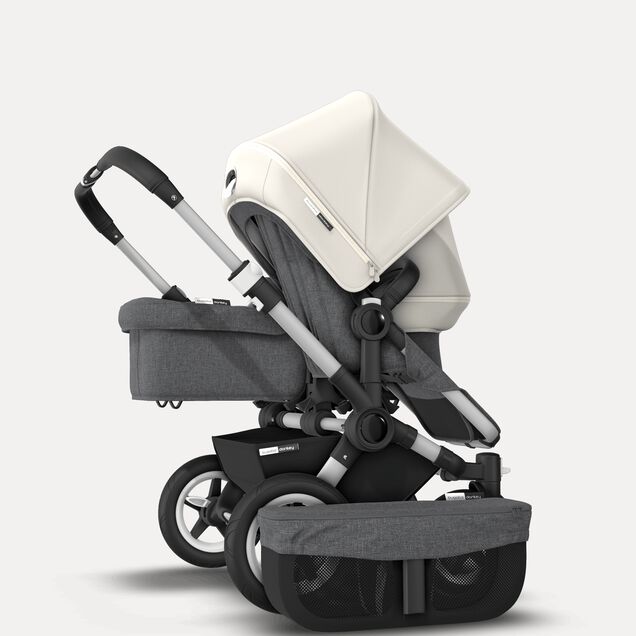 Donkey 2 Duo Fresh White Sun Canopy, Grey Melange Fabrics, Aluminium Chassis - Main Image Slide 6 of 6