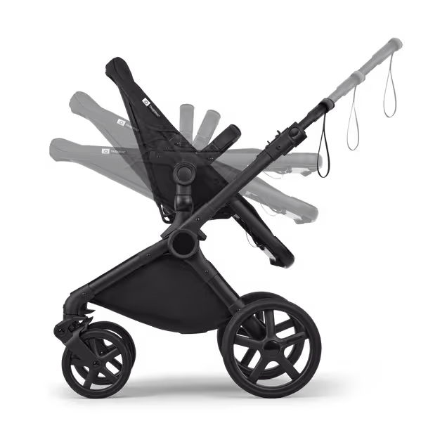 Bugaboo Cub 2-in-1 pram black base, heritage black fabrics, heritage black sun canopy - Main Image Slide 8 of 11