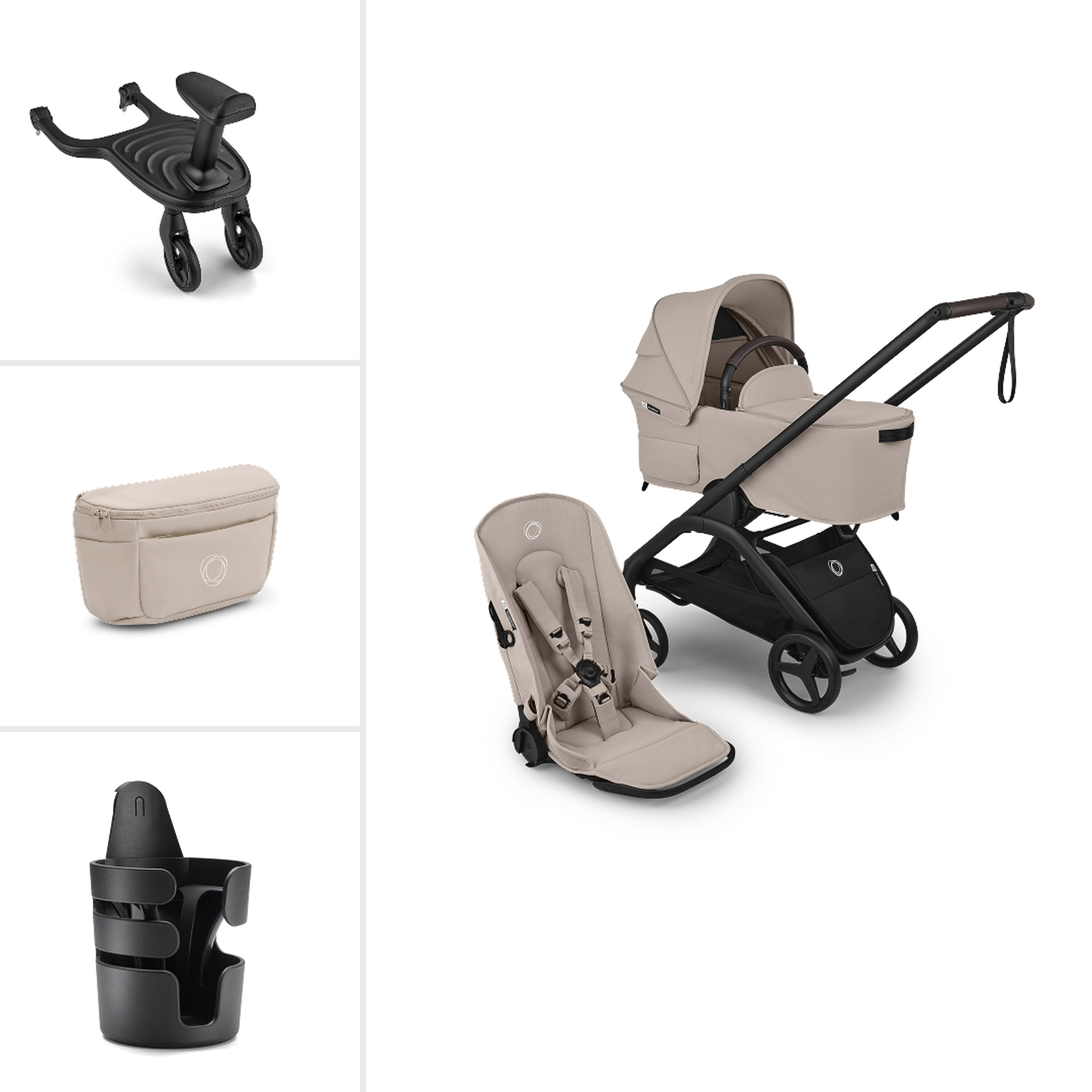 Bugaboo Dragonfly Plus Stroller with Bassinet Sibling Essentials Bundle - Main Modal Image Slide 1 of 5