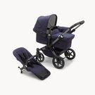 Bugaboo Donkey 5 Mono 2-in-1 stroller graphite base, classic collection dark navy fabrics, classic collection dark navy sun canopy