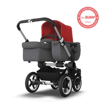 US - Bugaboo D3M stroller bundle aluminum grey melange red